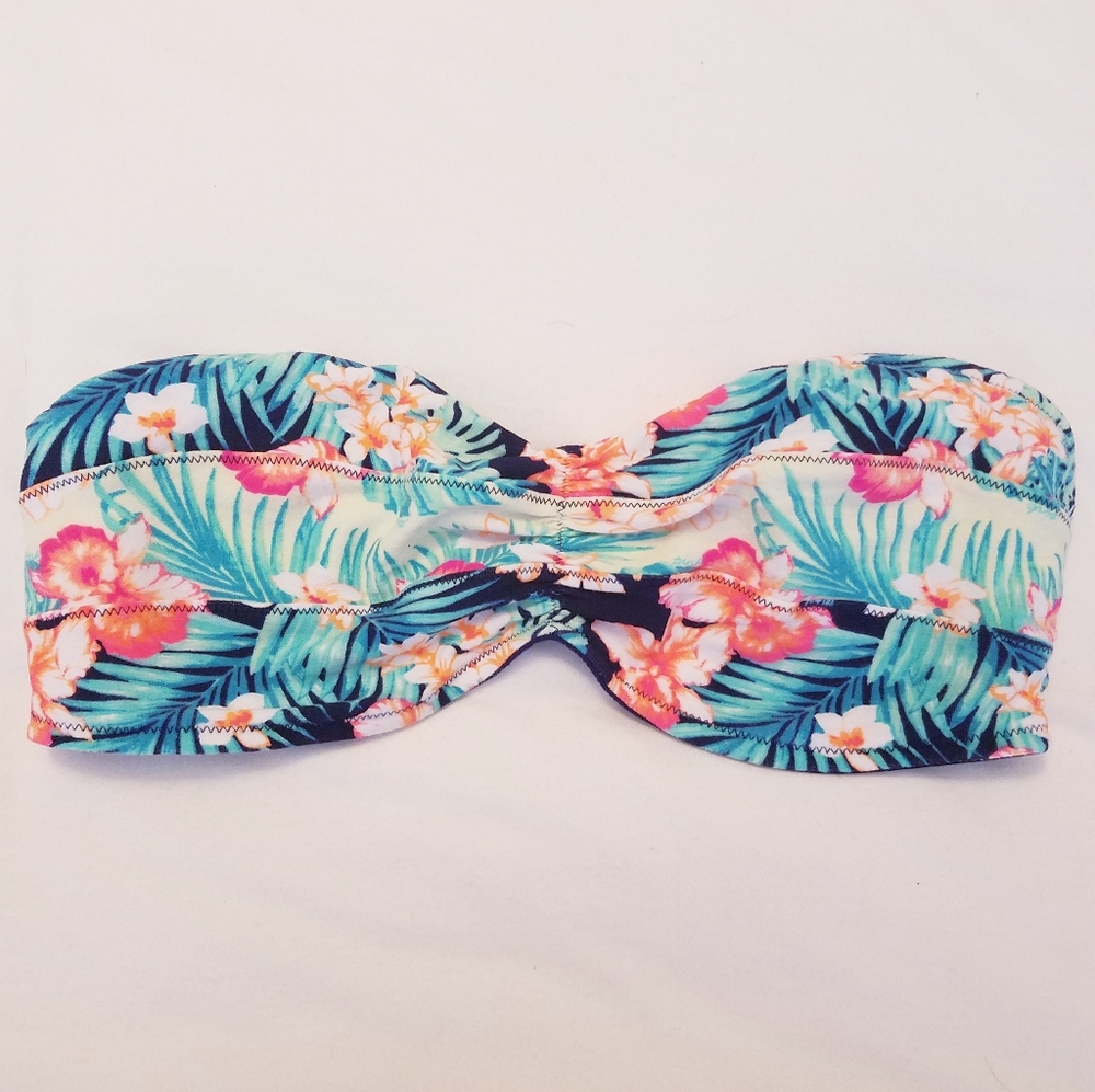 Pink Victoria's Secret floral bandeau bralette